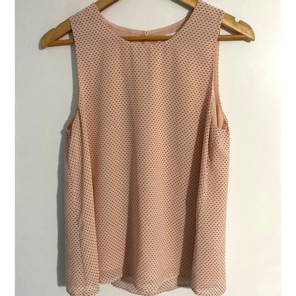 Pleione sleeveless blouse women’s size S pink black abstract lightweight career - Picture 1 of 5